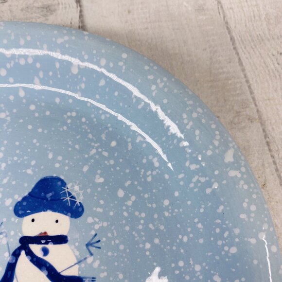 Home Target WINTER FROST Hand Painted Snowman Stoneware Blue Salad Plates Set 4 - Picture 16 of 16